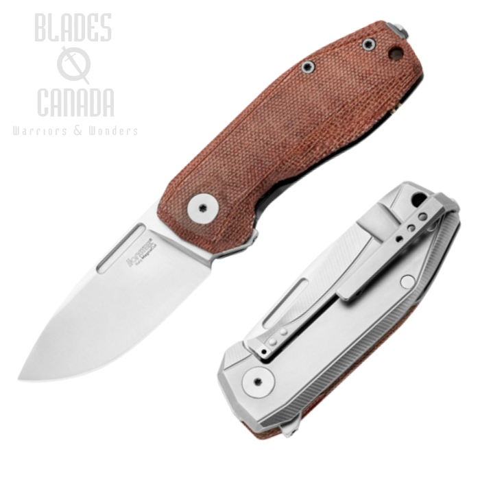 Lion Steel Nano Flipper Framelock Knife, CPM MagnaCut, Titanium/Micarta Natural, NA01 CVN